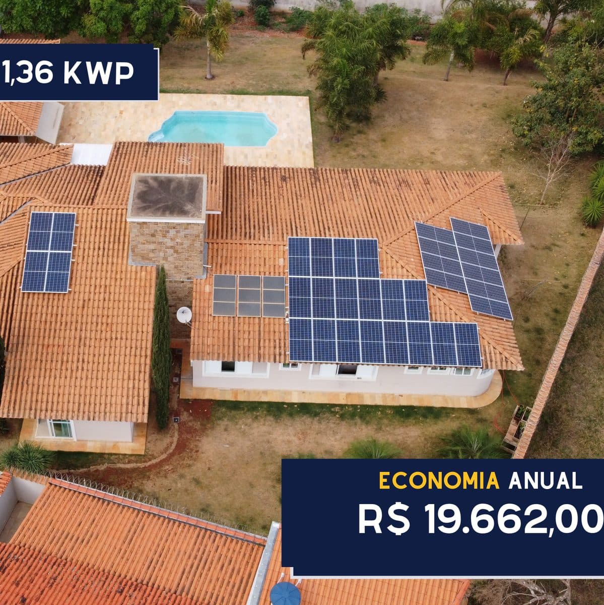 Instalação fotovoltaica residencial - Andreia